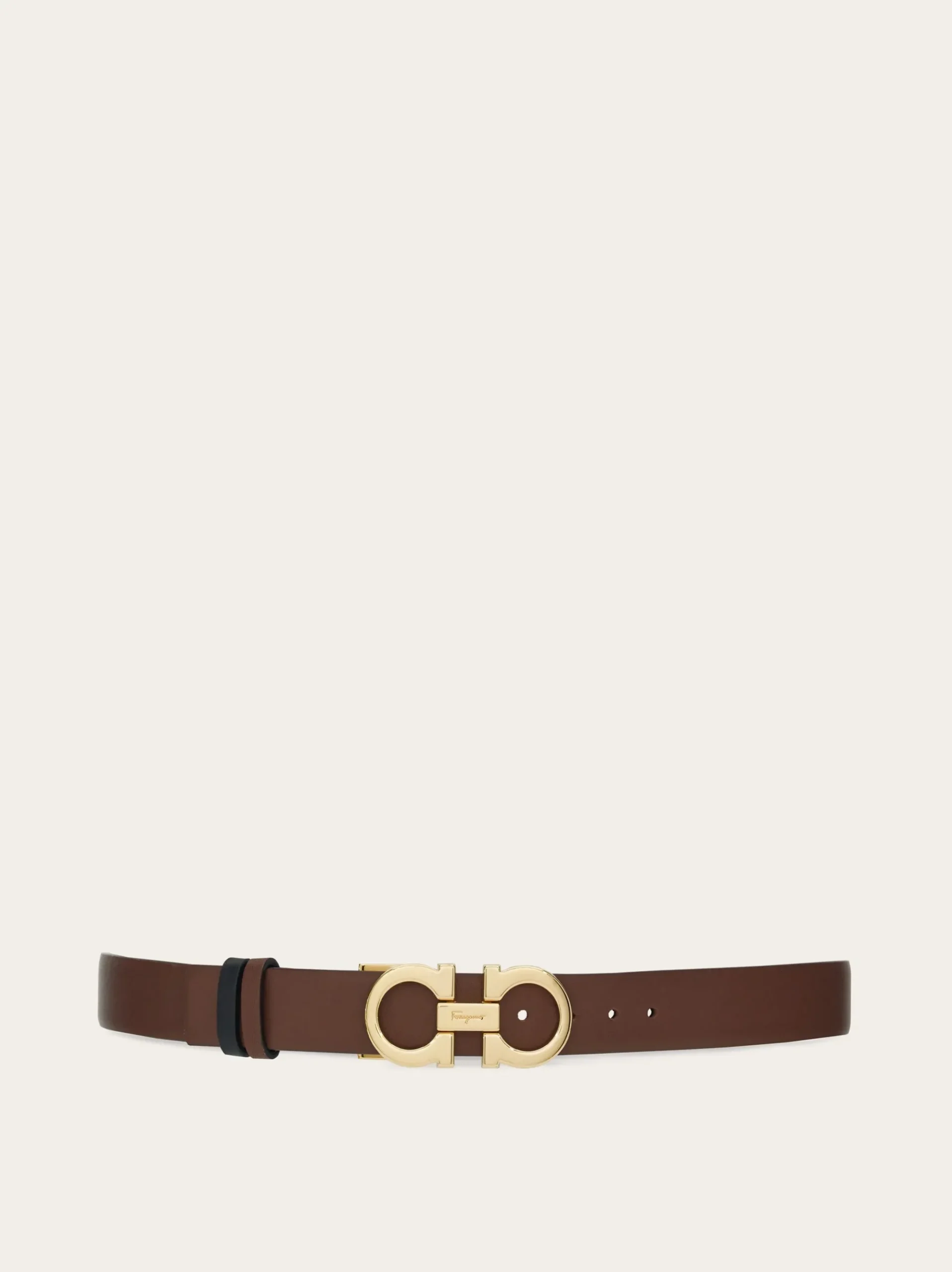 Reversible and adjustable Gancini belt - Women