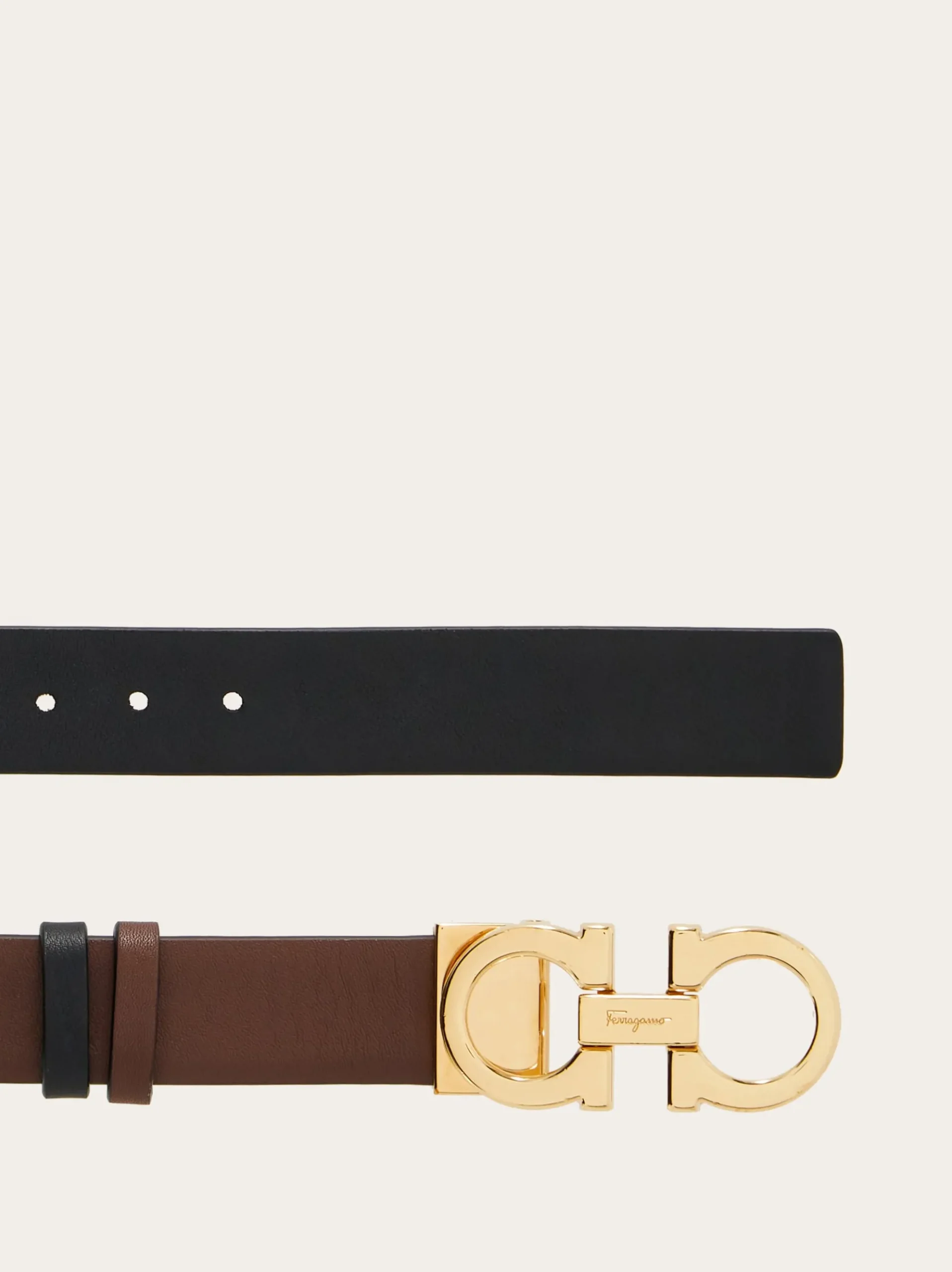 Reversible and adjustable Gancini belt - Women