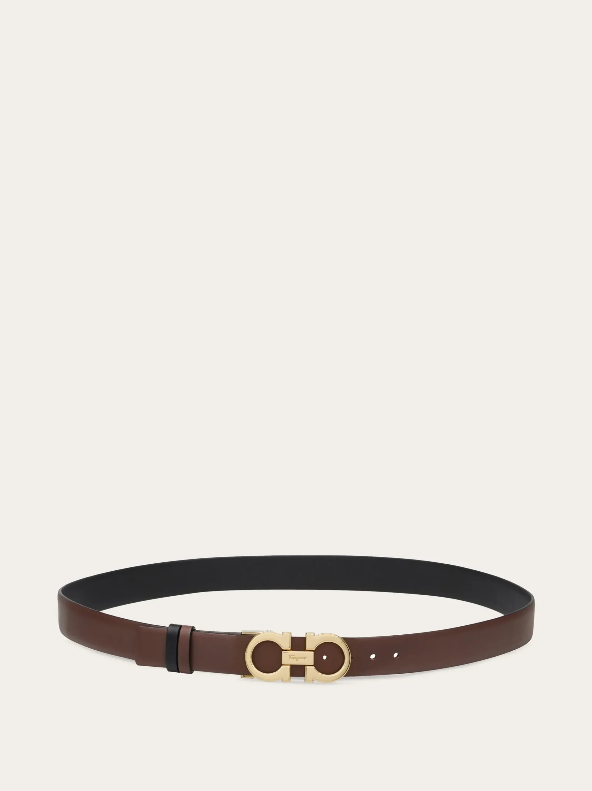 Reversible and adjustable Gancini belt - Women