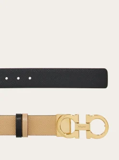 Reversible and adjustable Gancini belt - Women