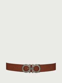 Reversible and adjustable Gancini belt - Men