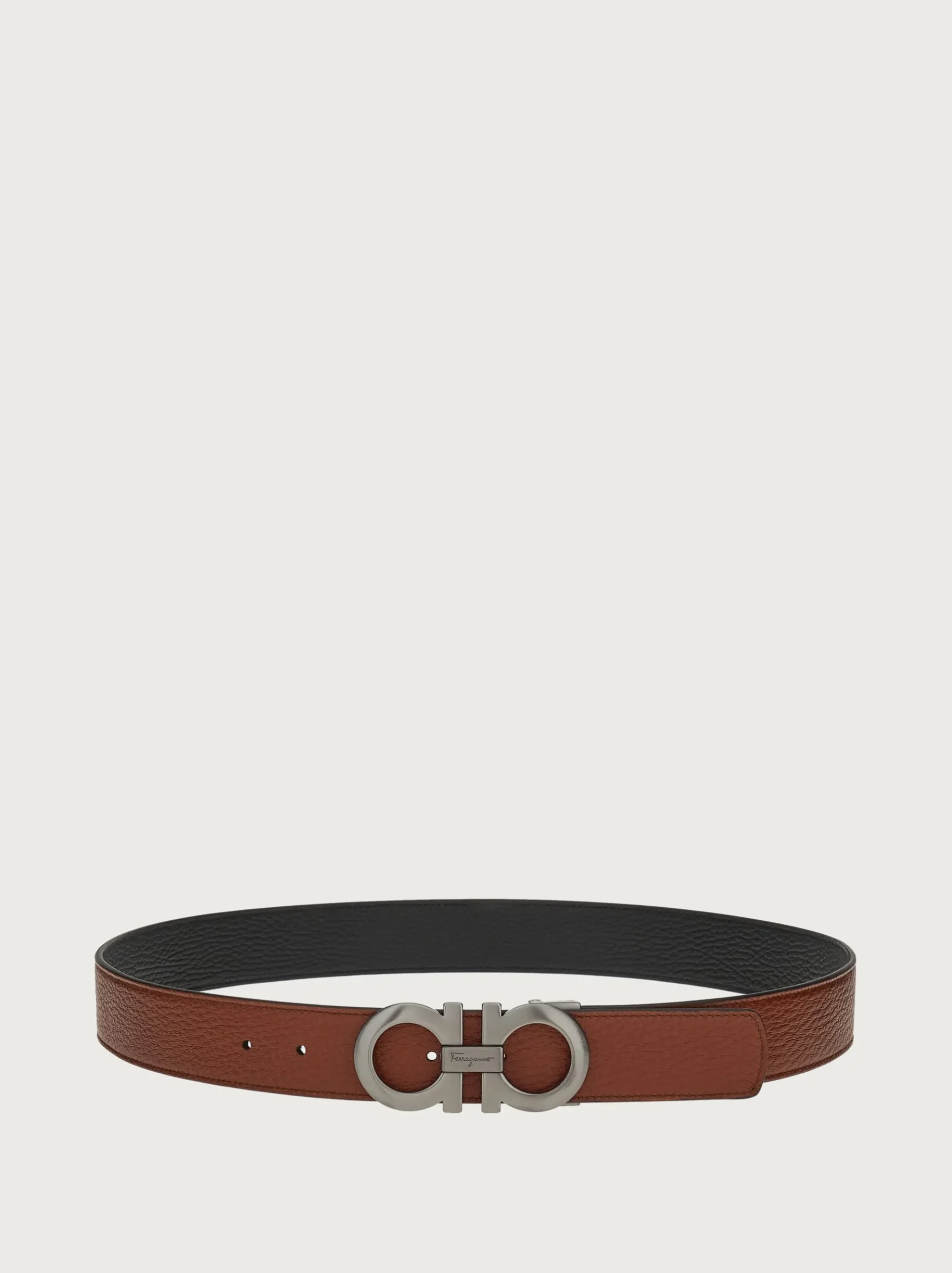 Reversible and adjustable Gancini belt - Men