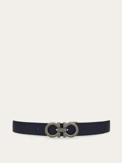 Reversible and adjustable Gancini belt - Men