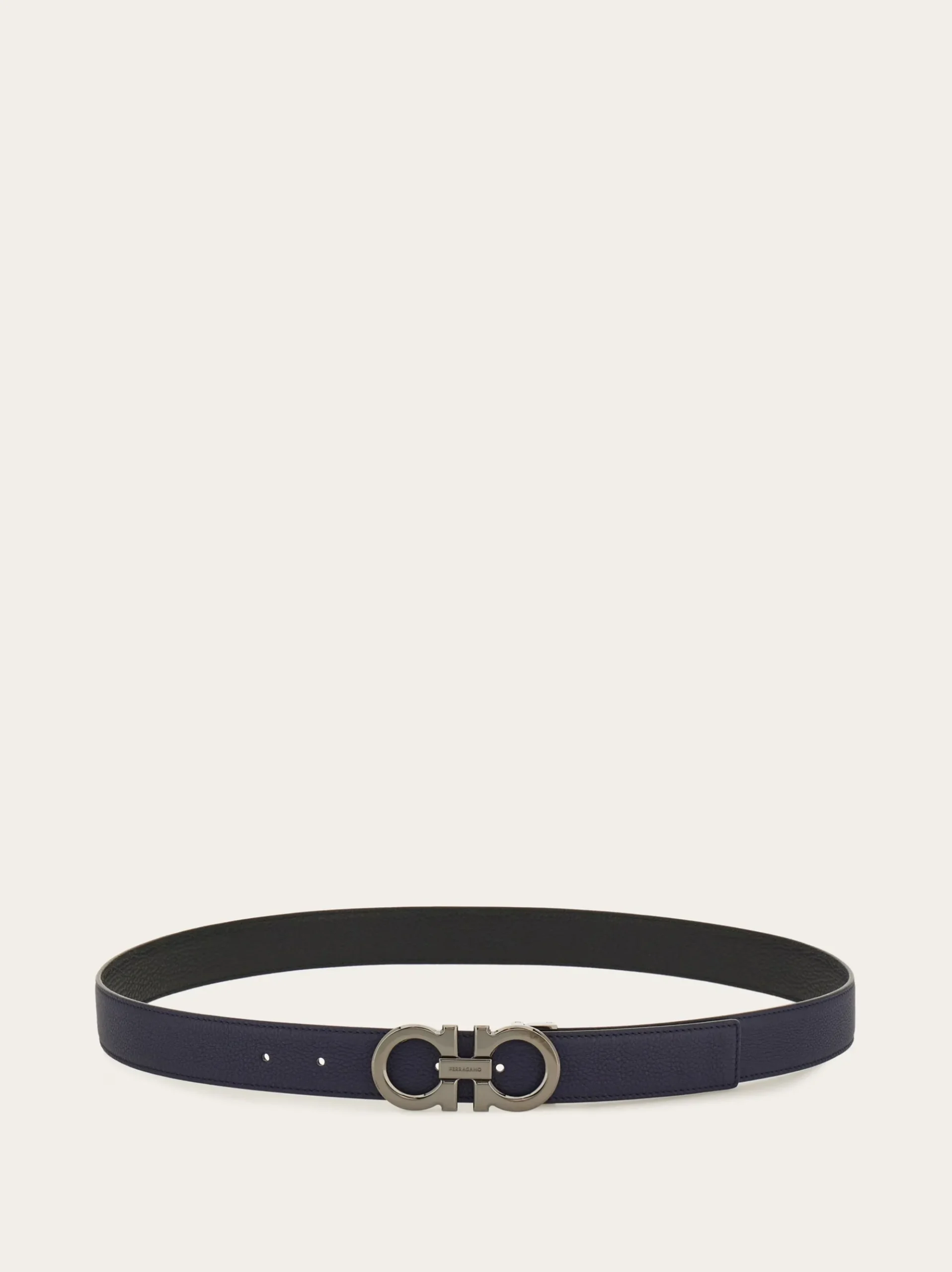 Reversible and adjustable Gancini belt - Men