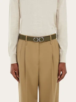 Reversible and adjustable Gancini belt - Men