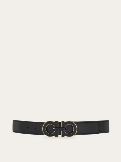 Reversible and adjustable Gancini belt - Men