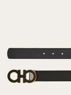 Reversible and adjustable Gancini belt - Men