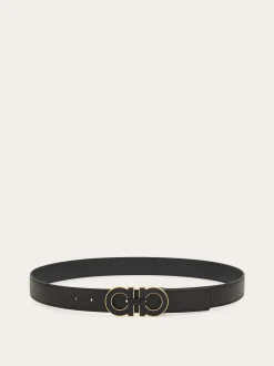 Reversible and adjustable Gancini belt - Men