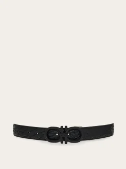 Reversible and adjustable Gancini belt - Men