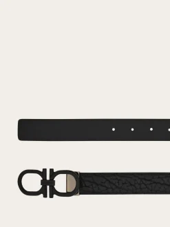 Reversible and adjustable Gancini belt - Men