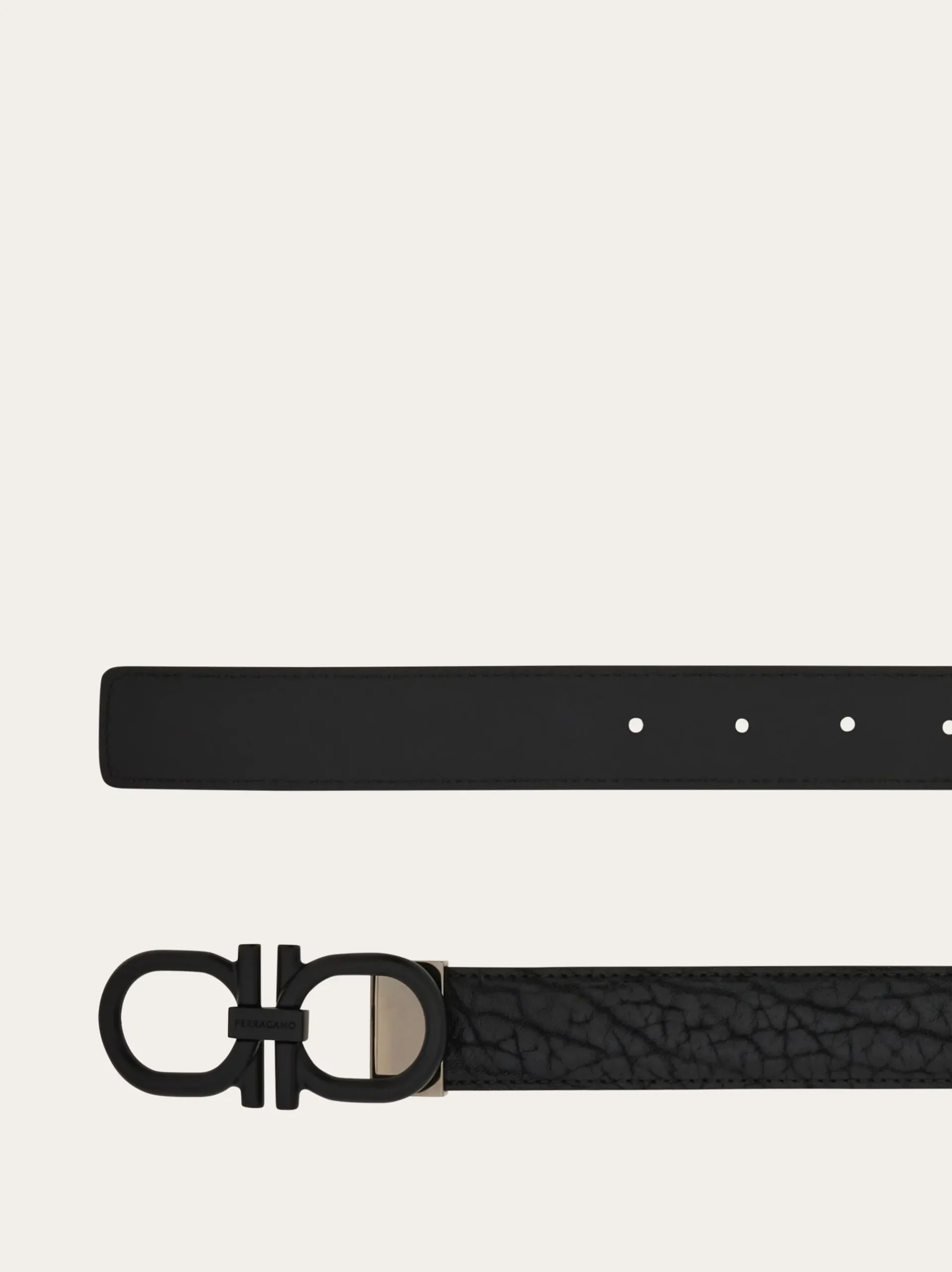 Reversible and adjustable Gancini belt - Men
