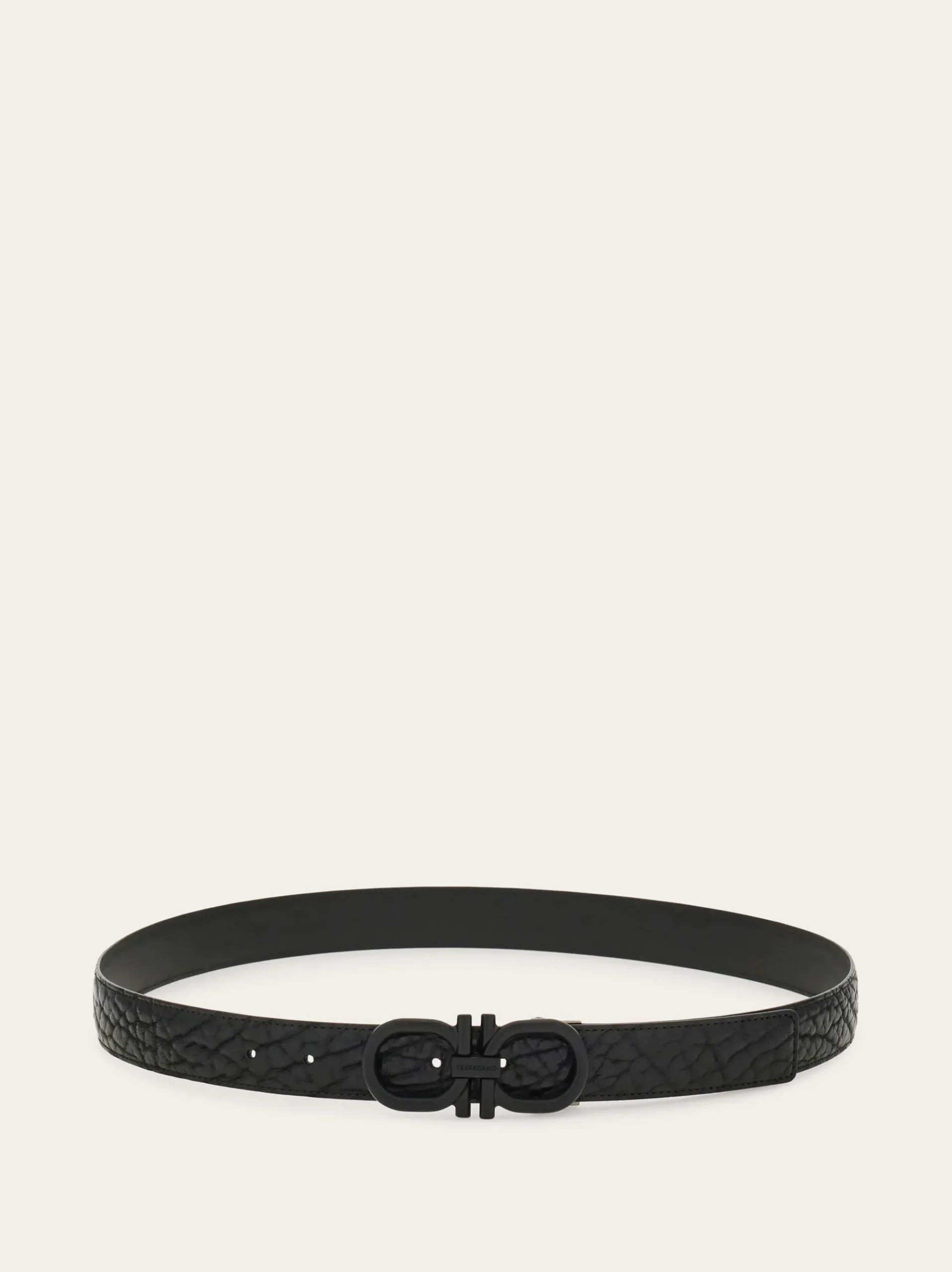 Reversible and adjustable Gancini belt - Men