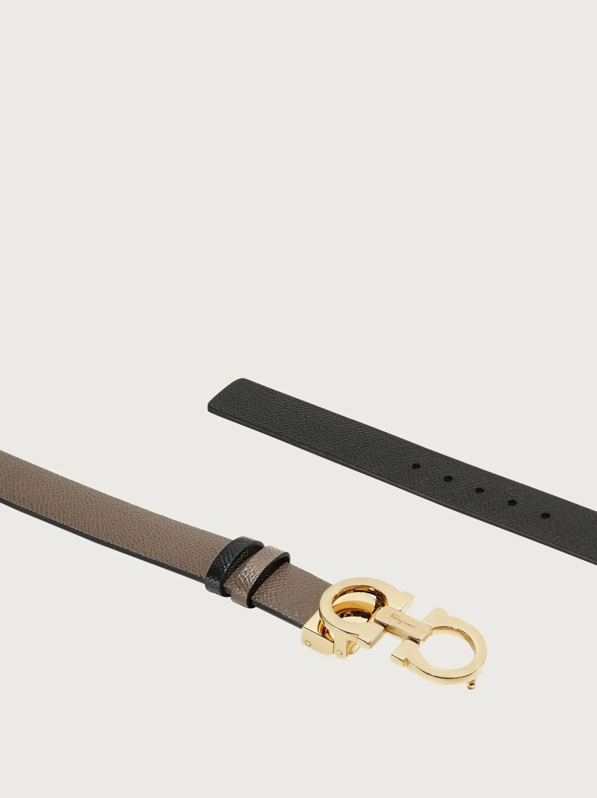 Reversible and adjustable Gancini belt - Women