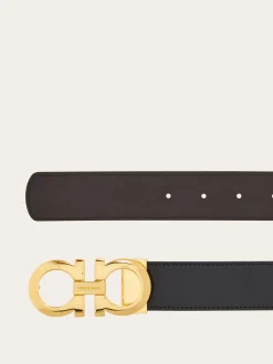 Reversible and adjustable Gancini belt - Men