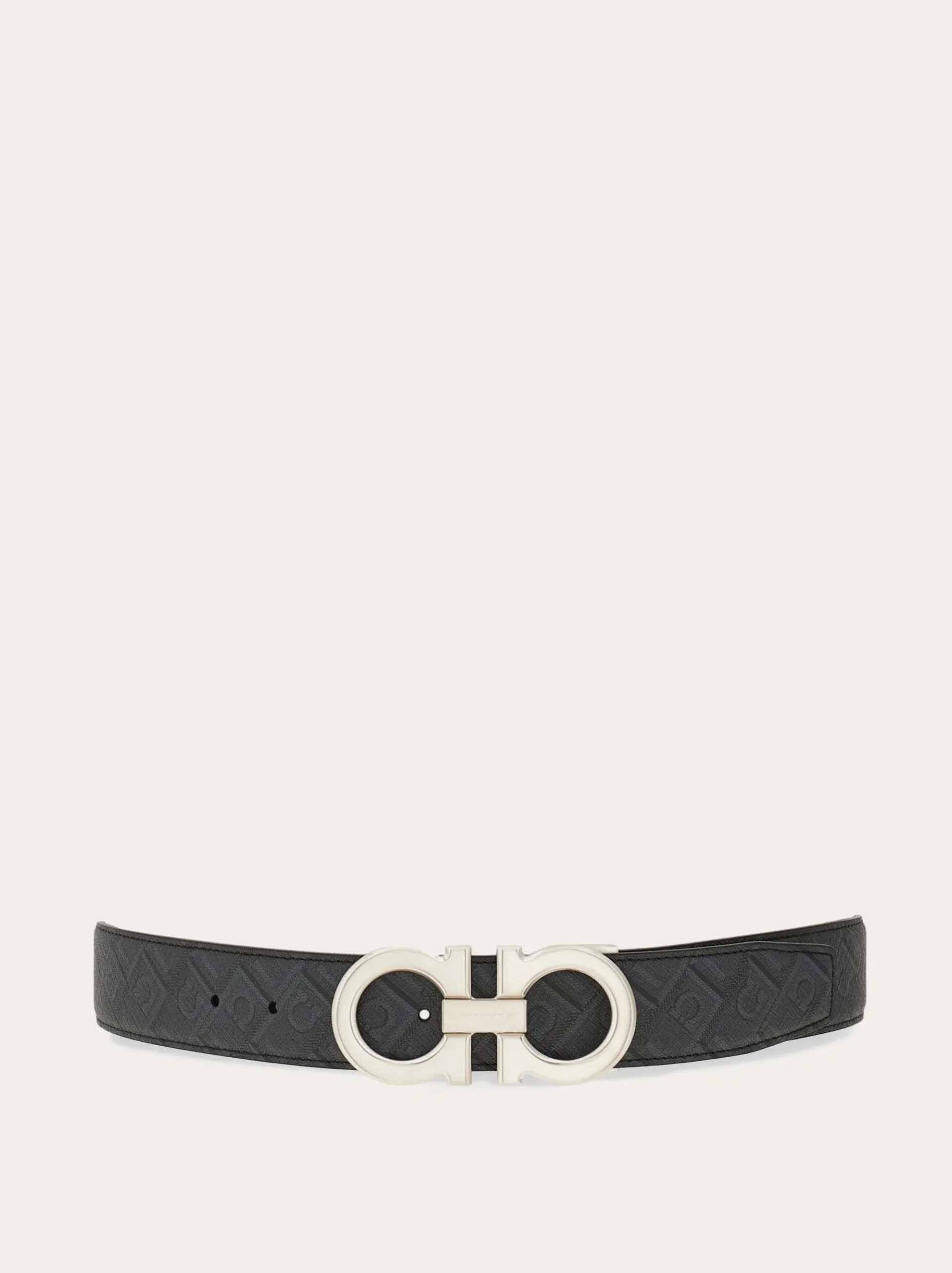 Reversible and adjustable Gancini belt - Men
