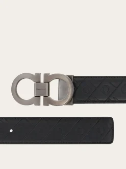 Reversible and adjustable Gancini belt - Men