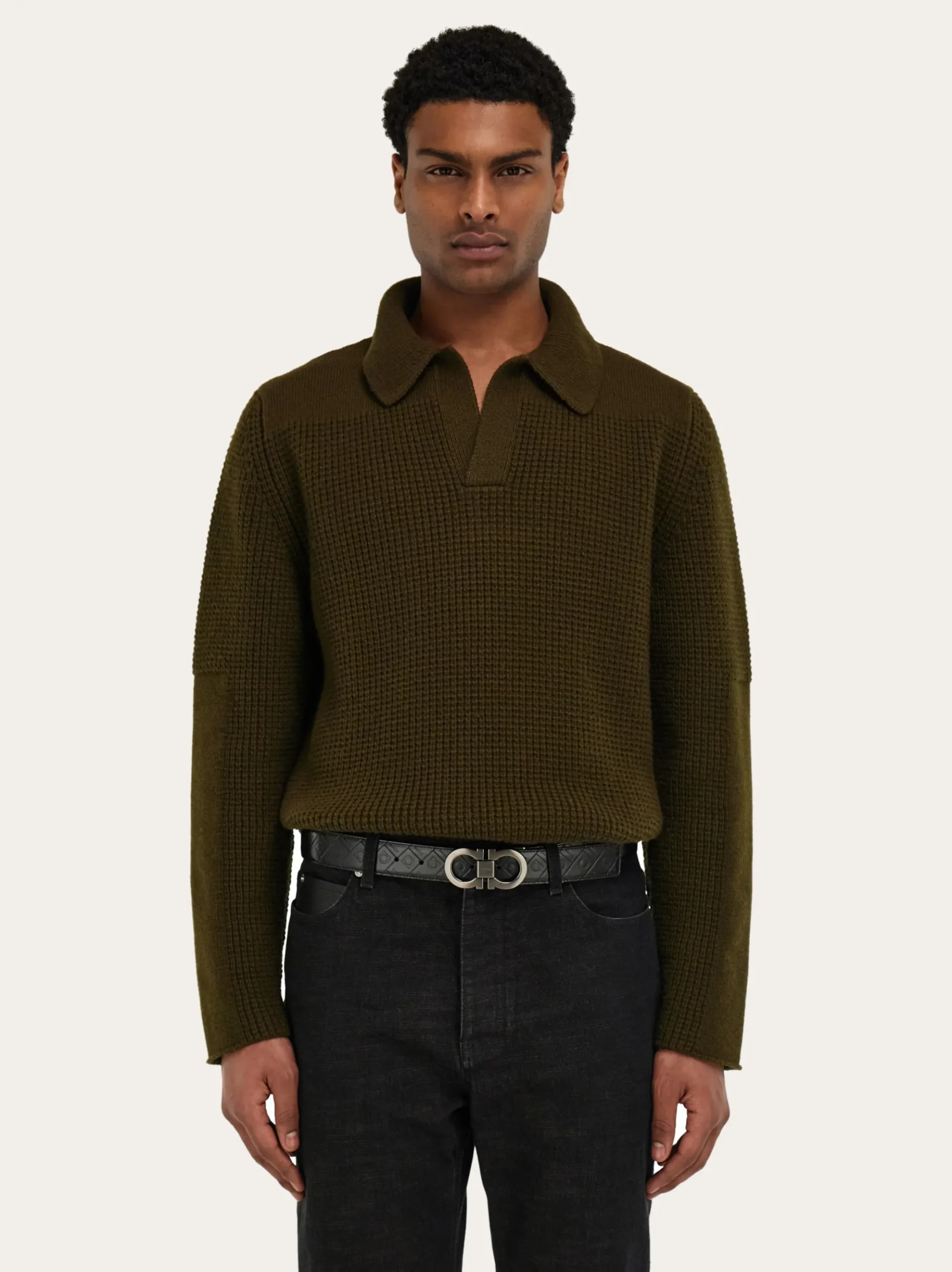 Reversible and adjustable Gancini belt - Men