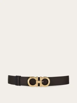 Reversible and adjustable Gancini belt - Women