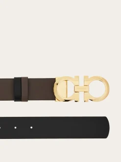 Reversible and adjustable Gancini belt - Women