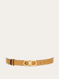 Reversible and adjustable Gancini belt - Women