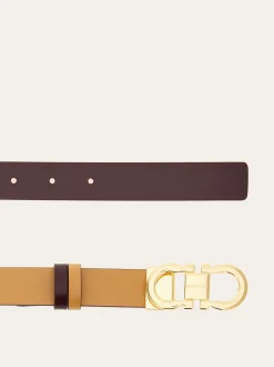 Reversible and adjustable Gancini belt - Women