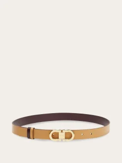 Reversible and adjustable Gancini belt - Women