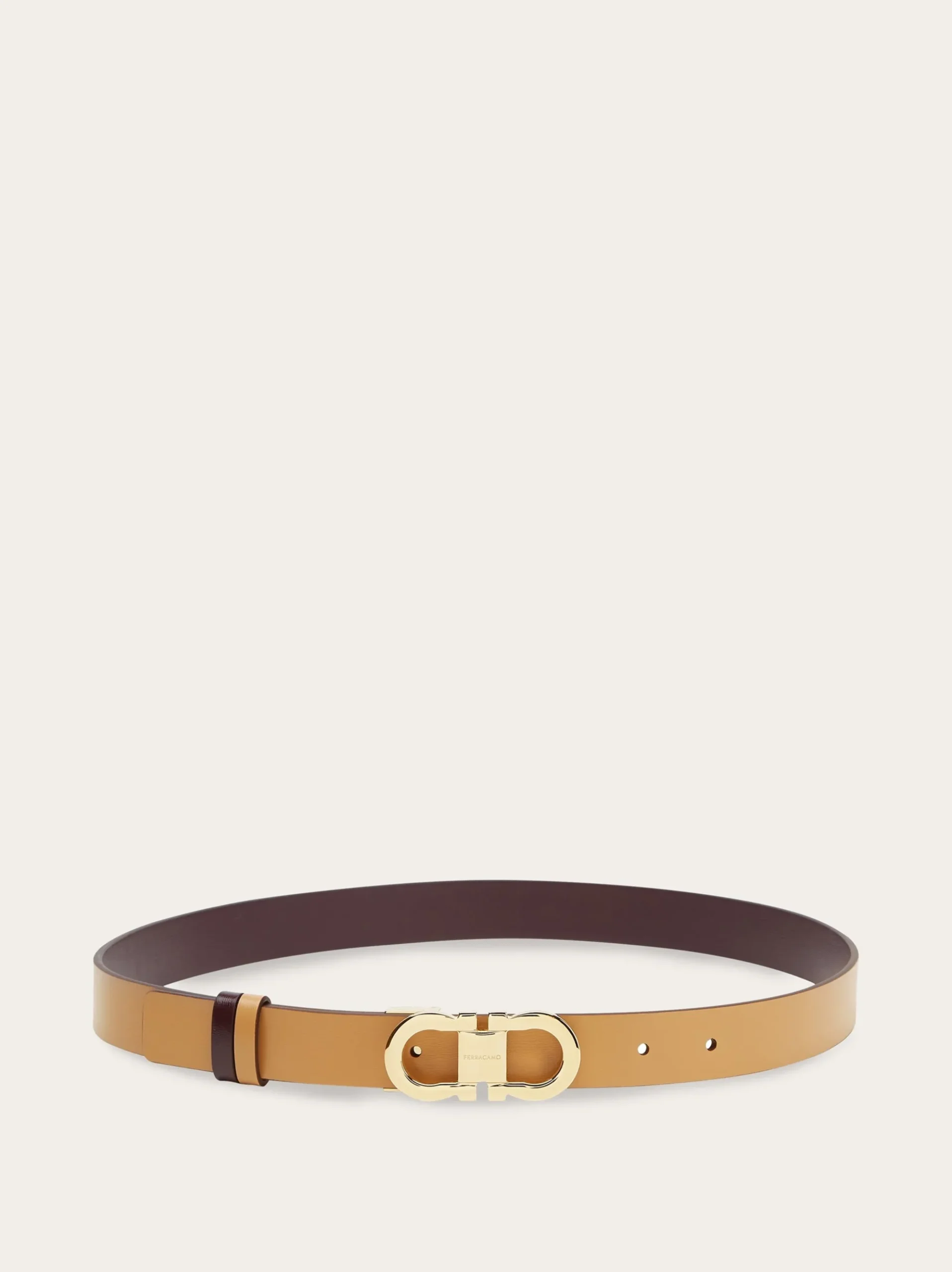 Reversible and adjustable Gancini belt - Women