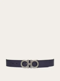 Reversible and adjustable Gancini belt - Men
