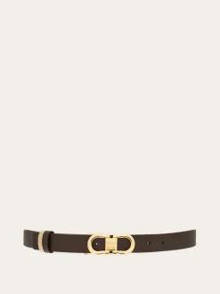 Reversible and adjustable Gancini belt - Women