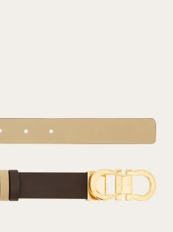 Reversible and adjustable Gancini belt - Women