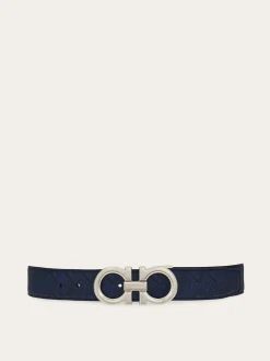 Reversible and adjustable Gancini belt - Men