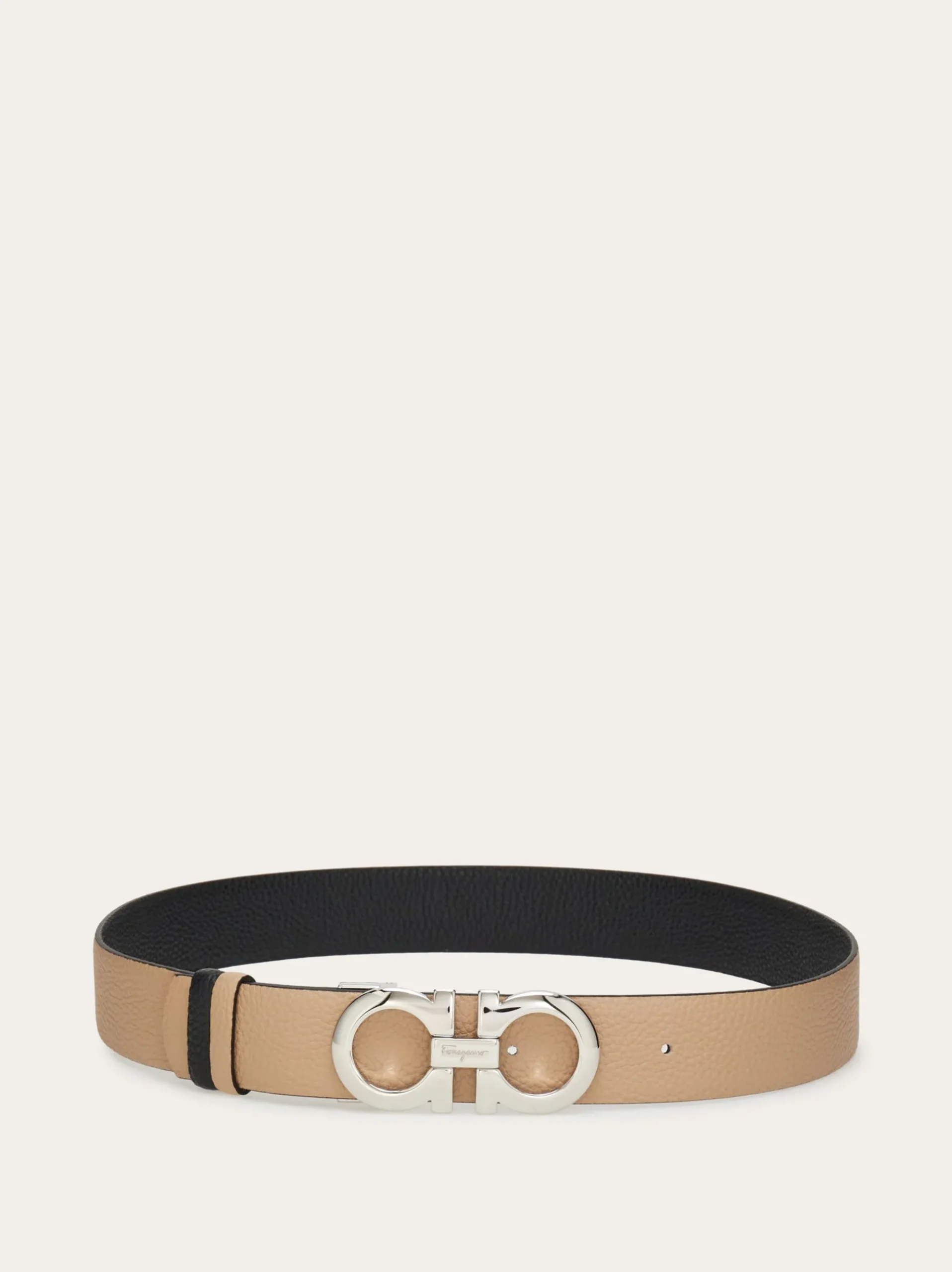Reversible and adjustable Gancini belt - Women