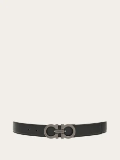 Reversible and adjustable Gancini belt - Men