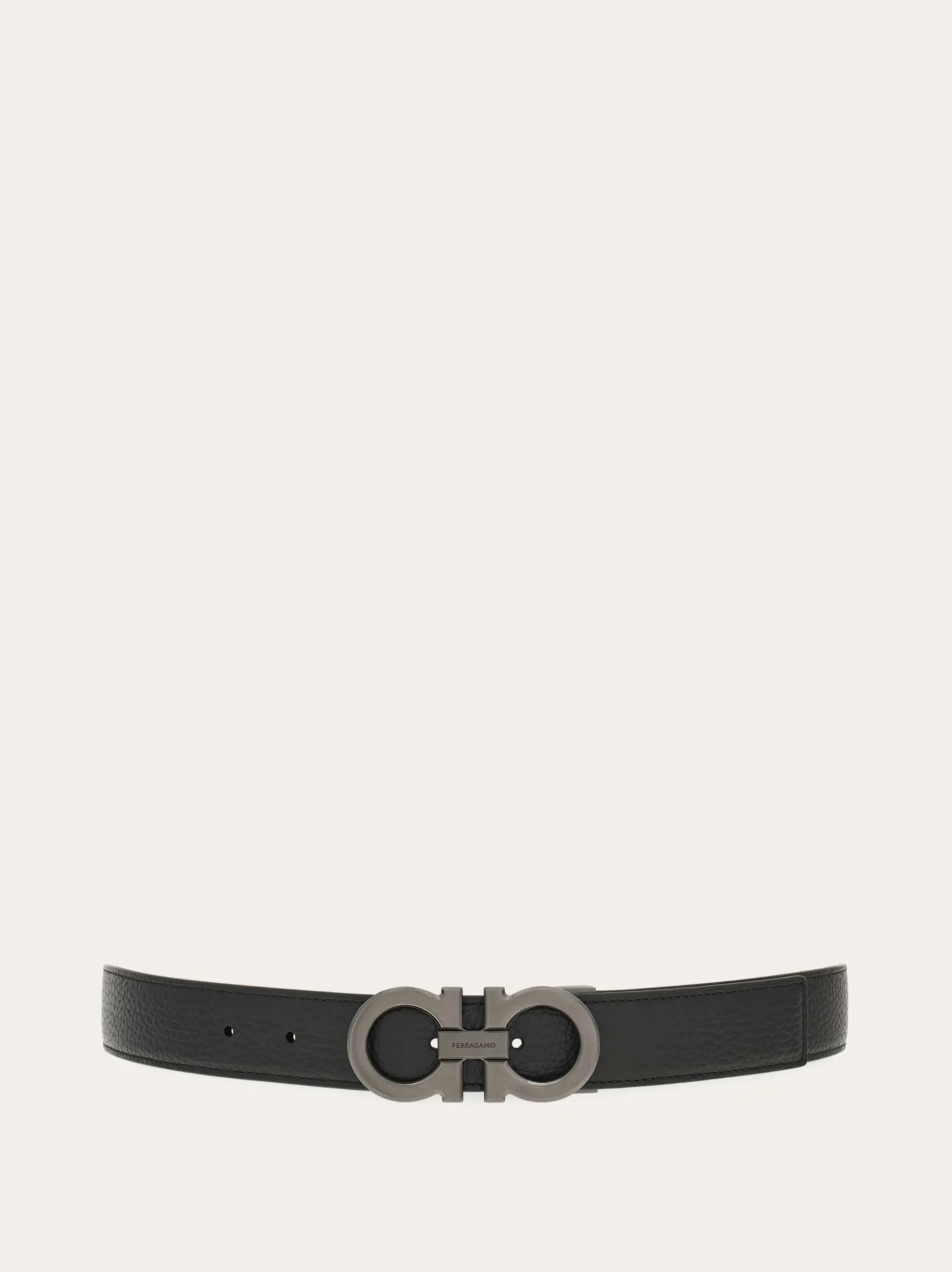 Reversible and adjustable Gancini belt - Men