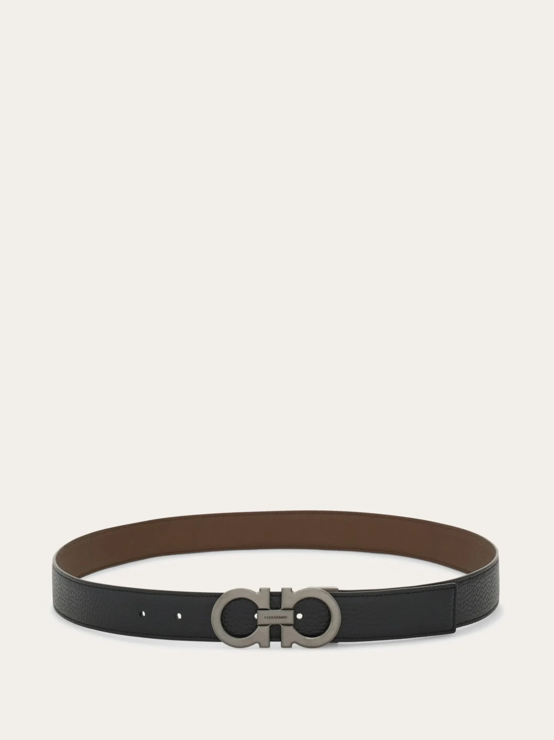 Reversible and adjustable Gancini belt - Men