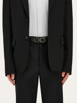 Reversible and adjustable Gancini belt - Men