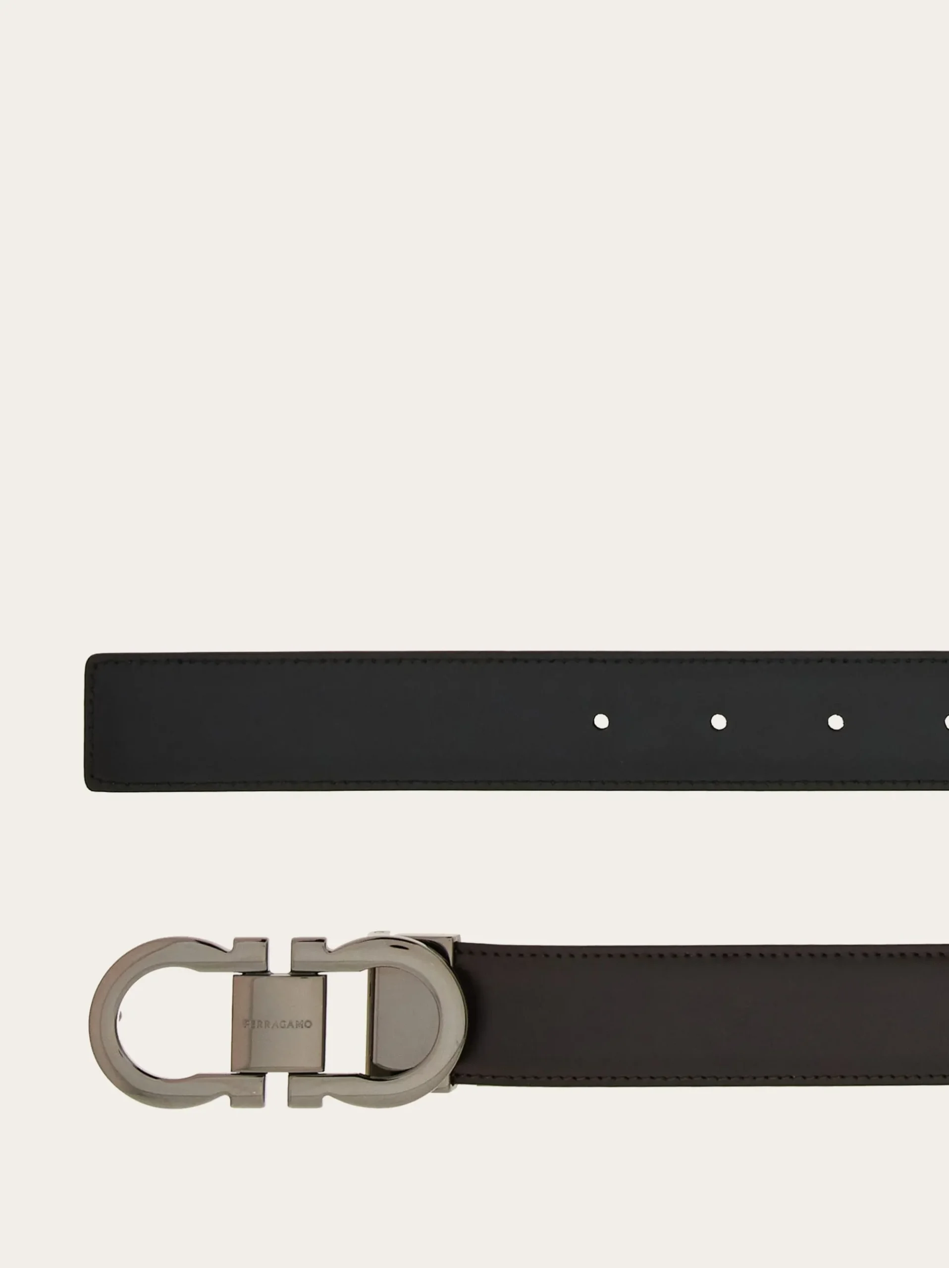 Reversible and adjustable Gancini belt - Men