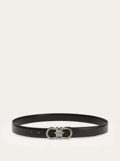 Reversible and adjustable Gancini belt - Men