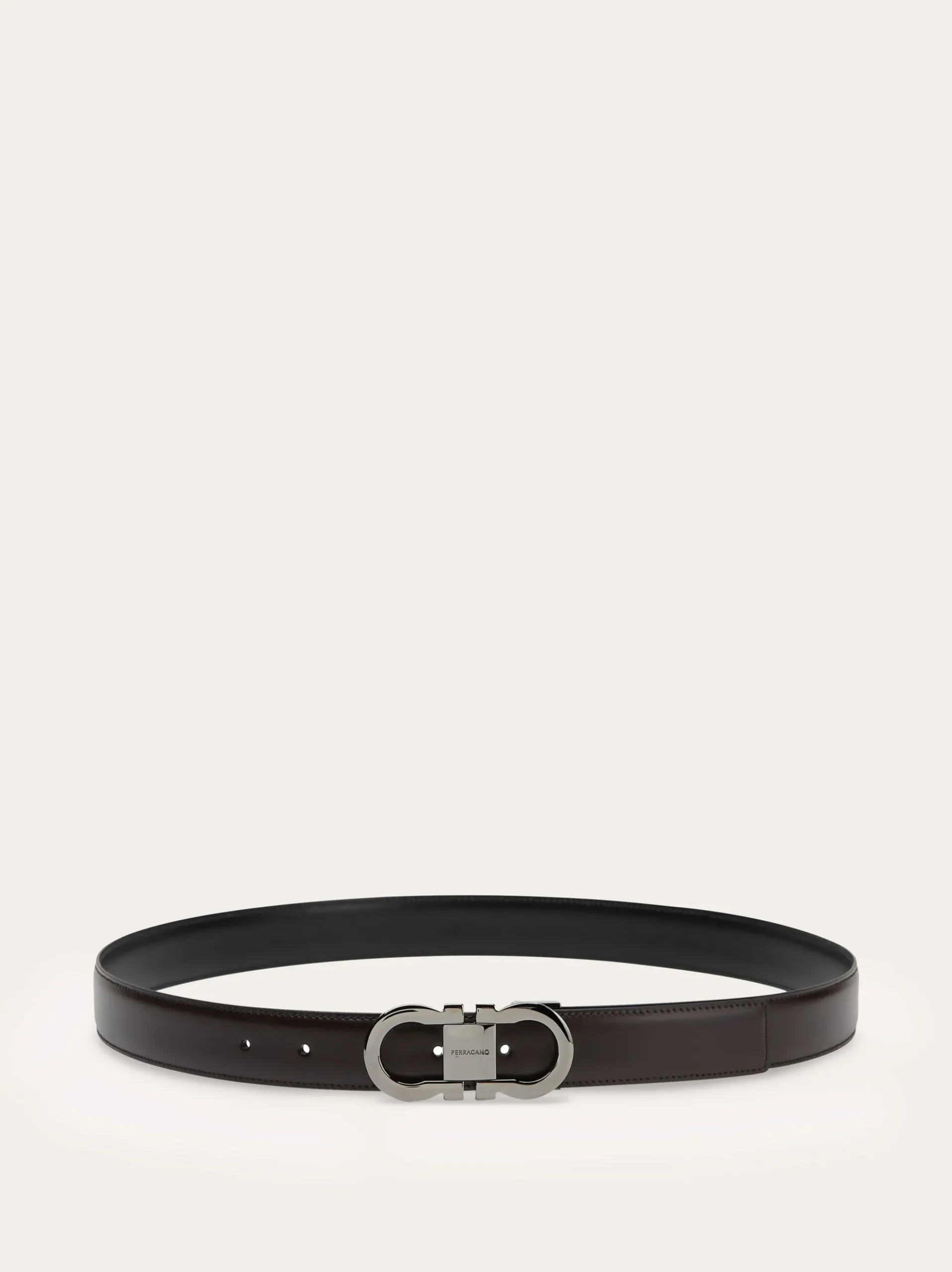 Reversible and adjustable Gancini belt - Men