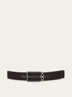 Reversible and adjustable Gancini belt - Men