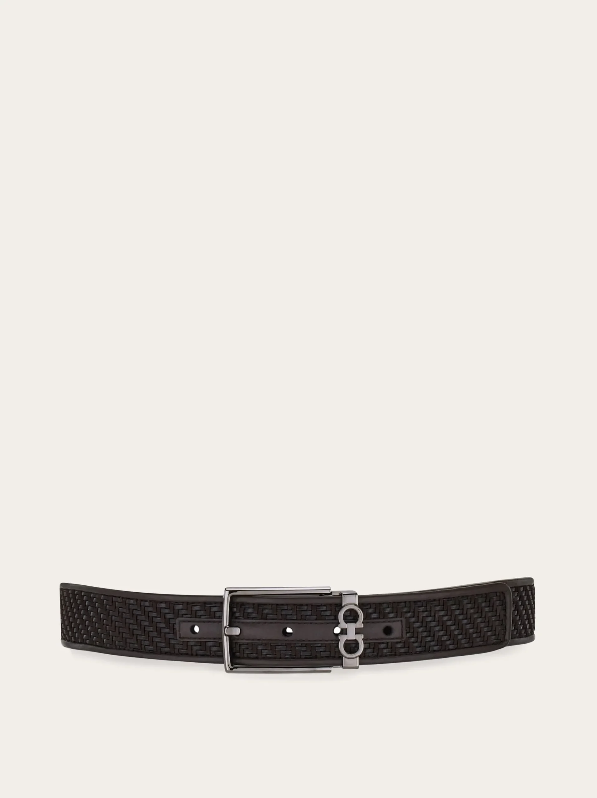 Reversible and adjustable Gancini belt - Men