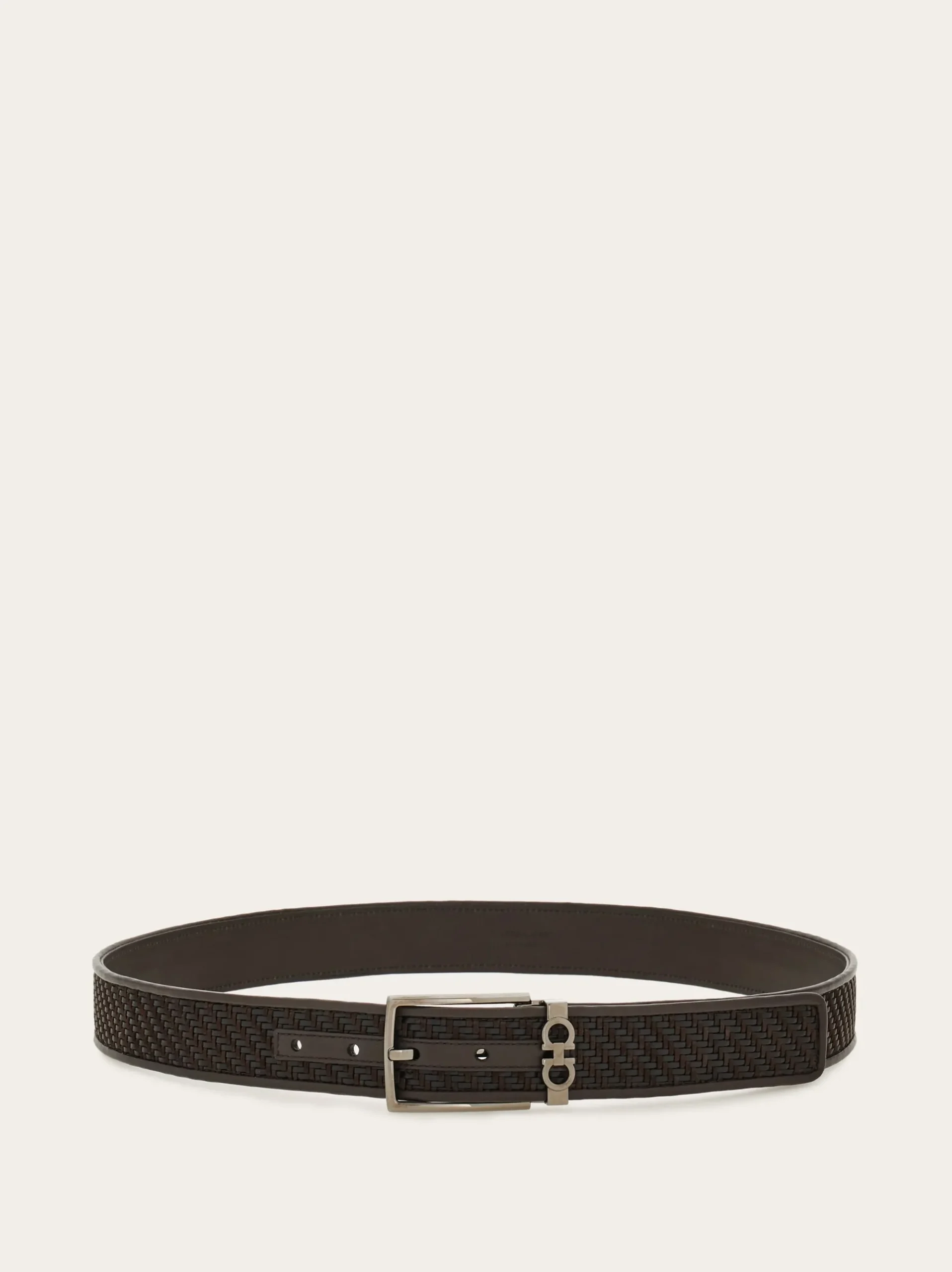 Reversible and adjustable Gancini belt - Men