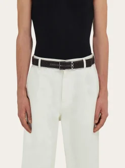 Reversible and adjustable Gancini belt - Men