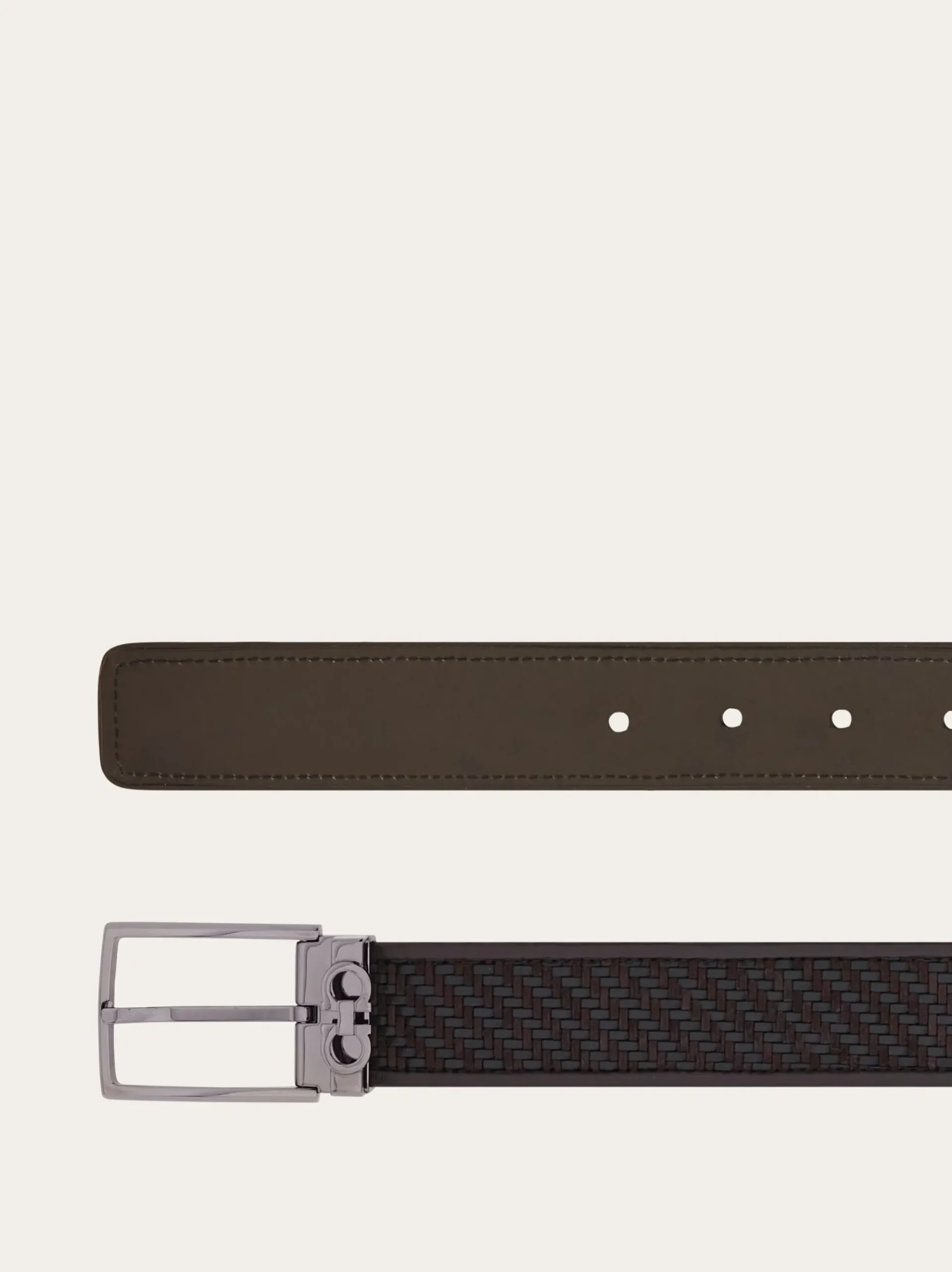 Reversible and adjustable Gancini belt - Men