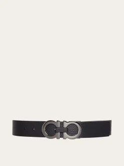Reversible and adjustable Gancini belt - Men
