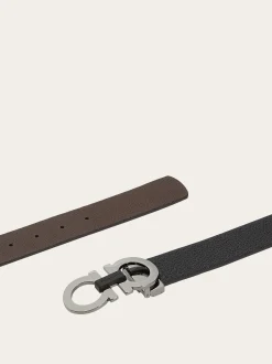 Reversible and adjustable Gancini belt - Men