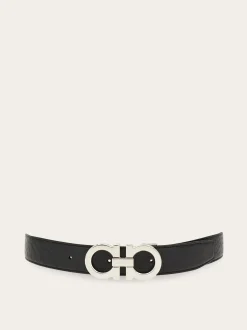 Reversible and adjustable Gancini belt - Men