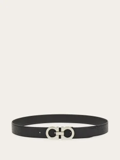 Reversible and adjustable Gancini belt - Men