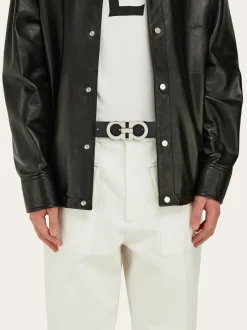 Reversible and adjustable Gancini belt - Men