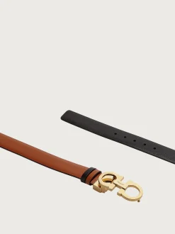 Reversible and adjustable Gancini belt - Women